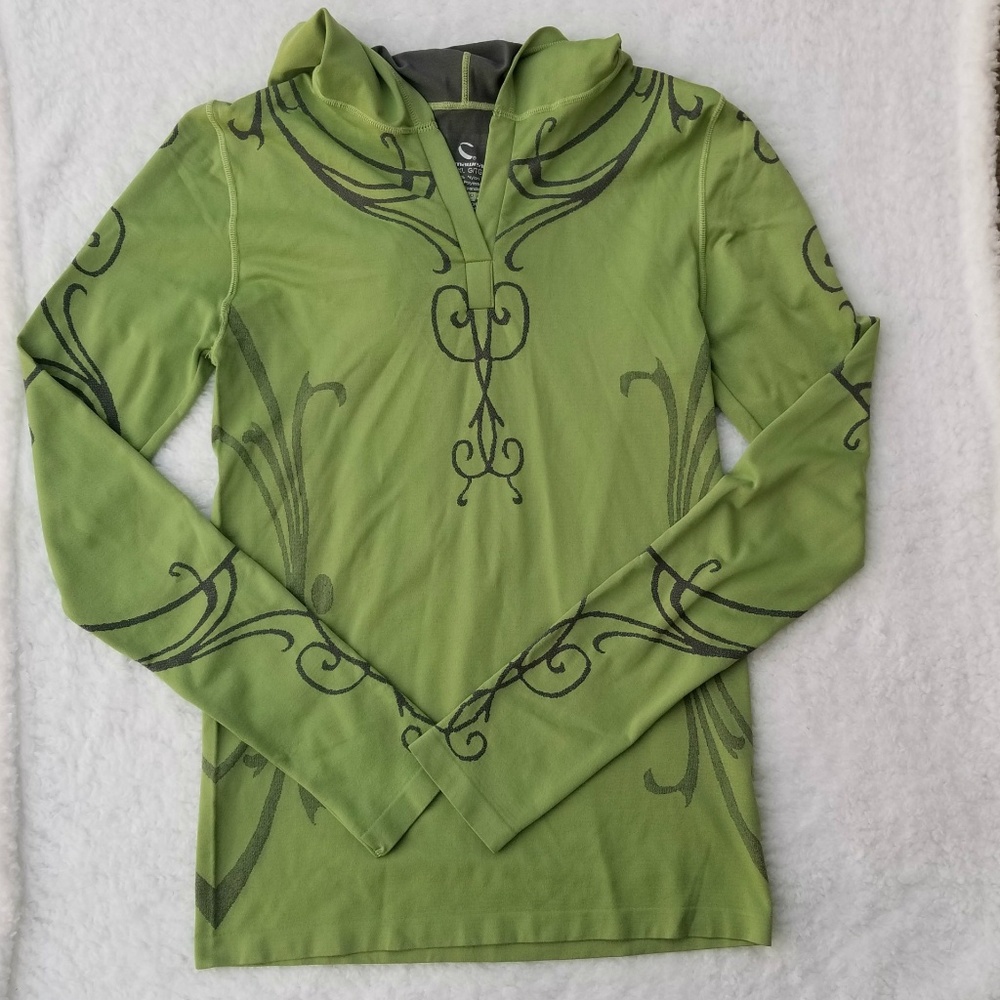 Climawear Green Work Out Top Hoodie Size L/XL